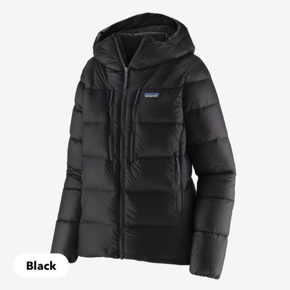 Patagonia Women's Fitzroy Black Down Hoody Size L